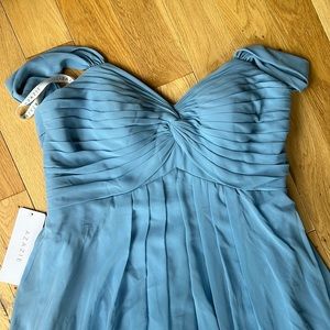Azazie Kaitlynn Steel Blue Size A14 NWT